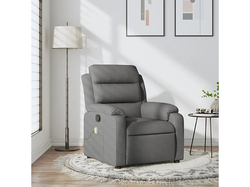 Fauteuil de massage inclinable Gris foncé Tissu