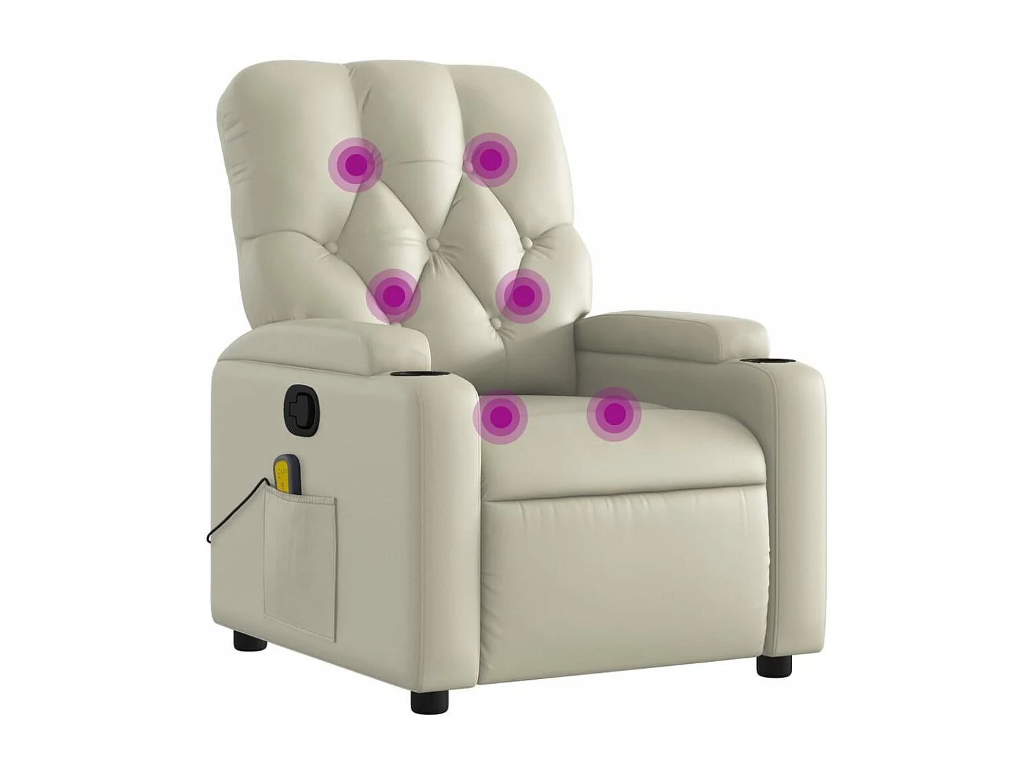 Fauteuil inclinable de massage Crème Similicuir