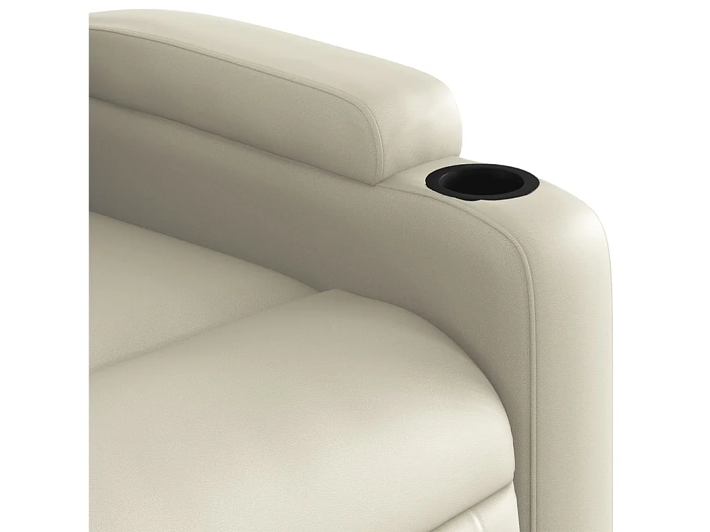 Fauteuil inclinable de massage Crème Similicuir