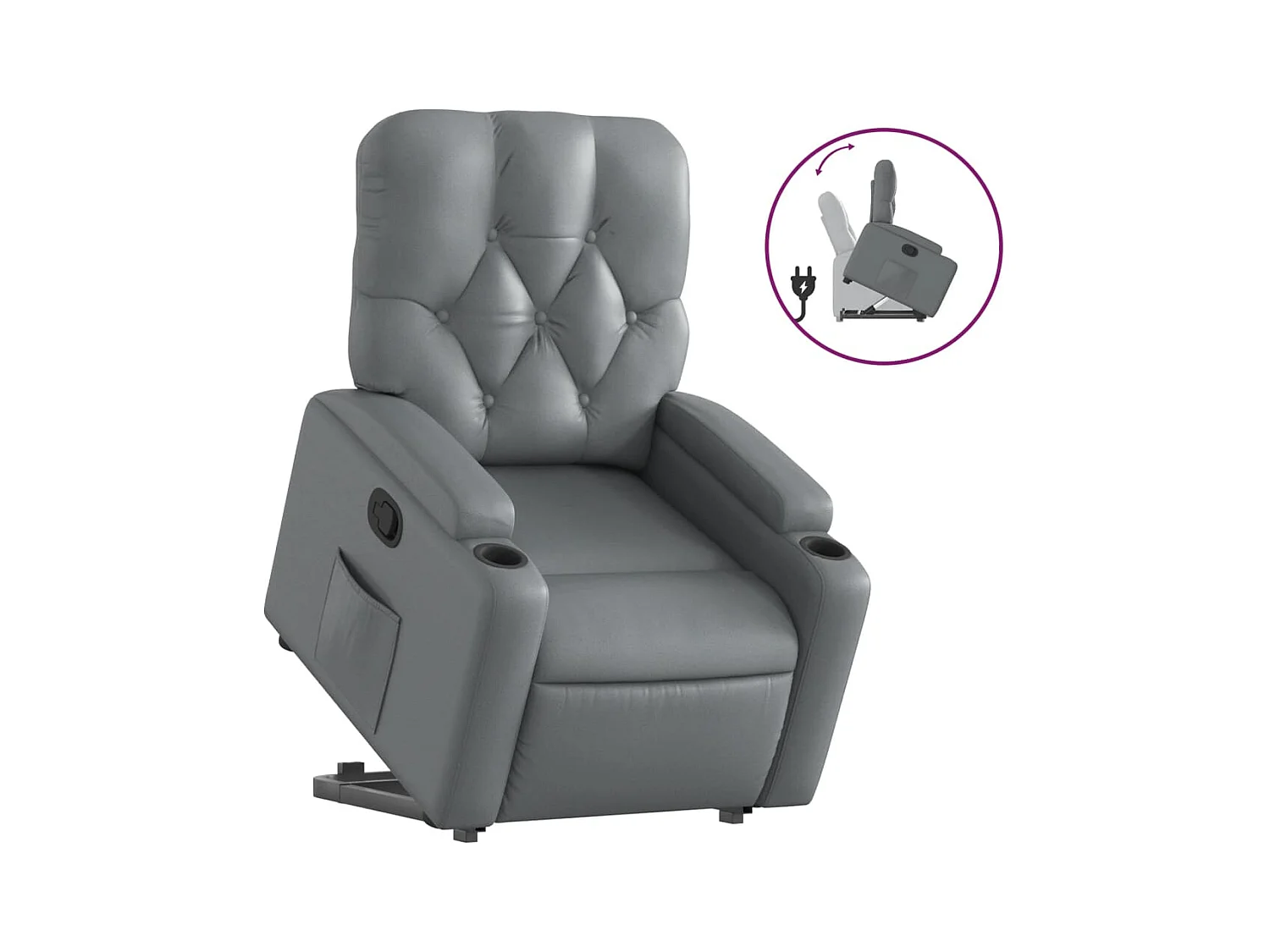 Fauteuil inclinable Gris Similicuir