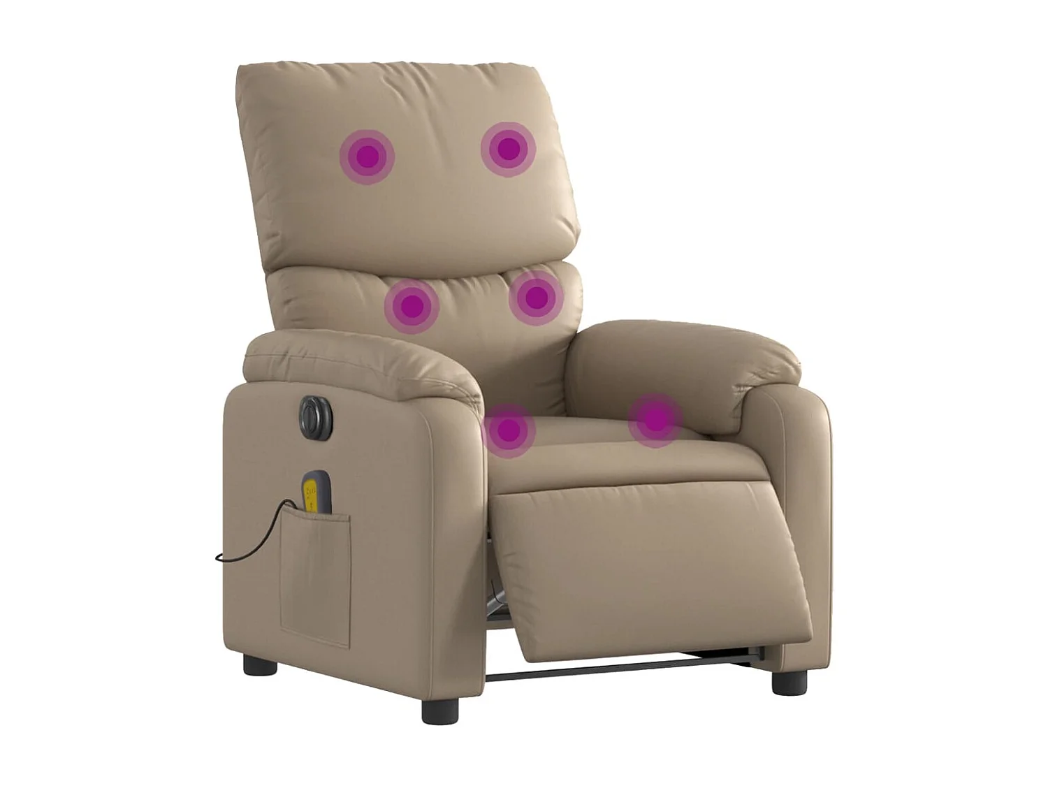 Fauteuil de massage inclinable électrique cappuccino similicuir
