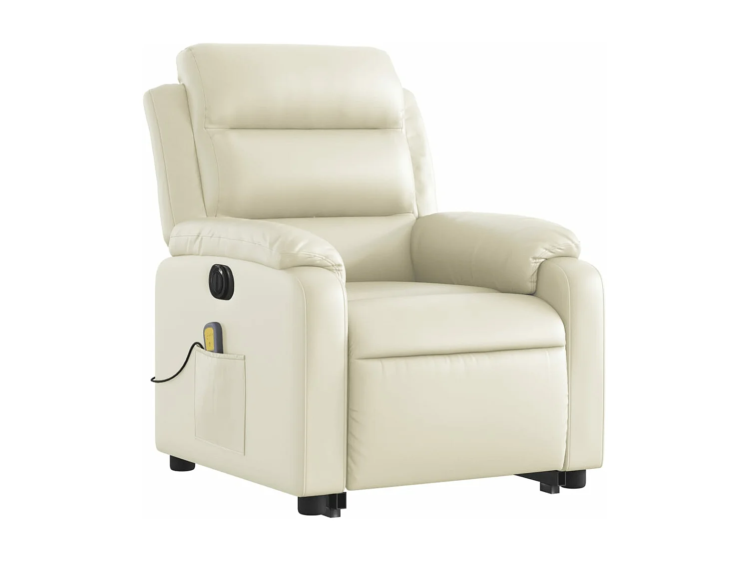 Poltrona Alzapersona Elettrica Reclinabile Crema in Similpelle