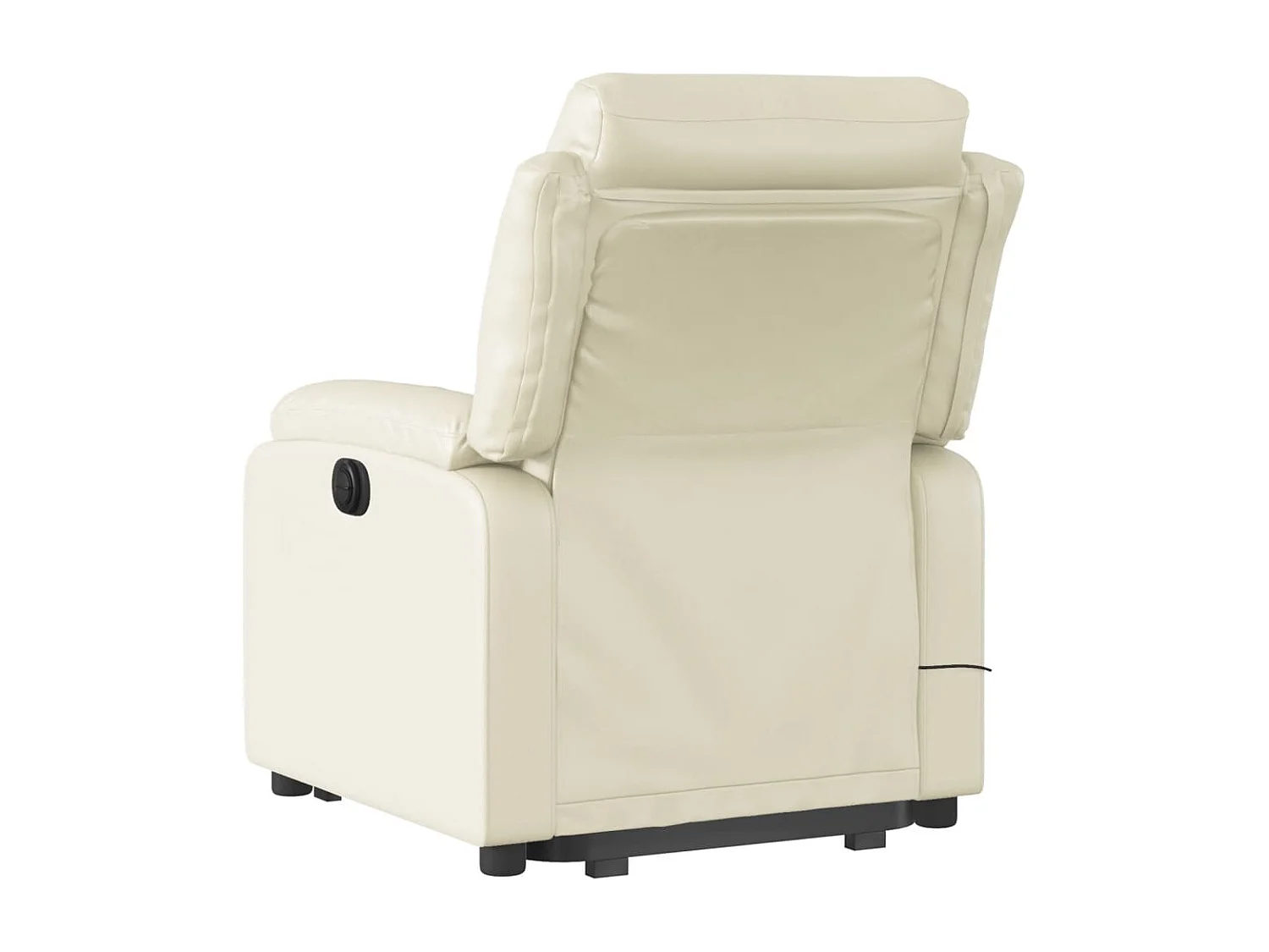 Fauteuil inclinable de massage électrique crème similicuir