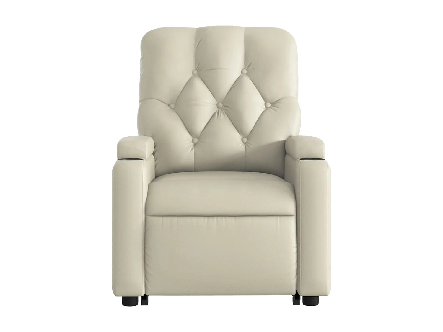 Fauteuil inclinable électrique crème similicuir