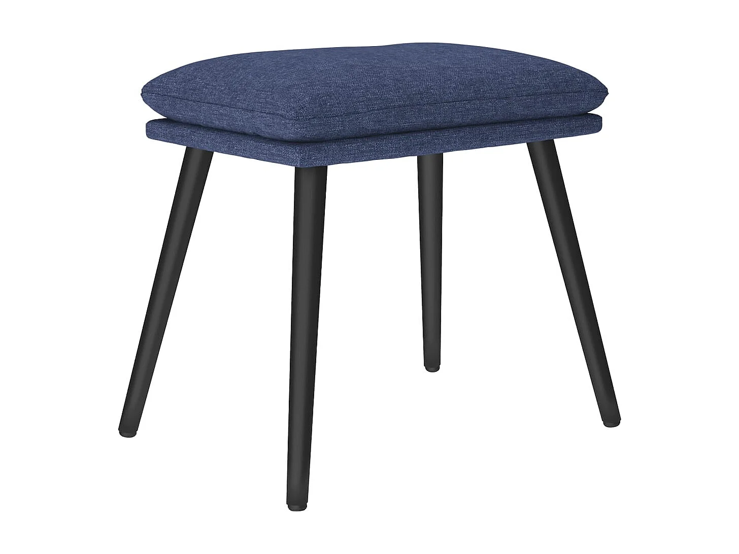 Poltrona Relax con Poggiapiedi Blu in Tessuto