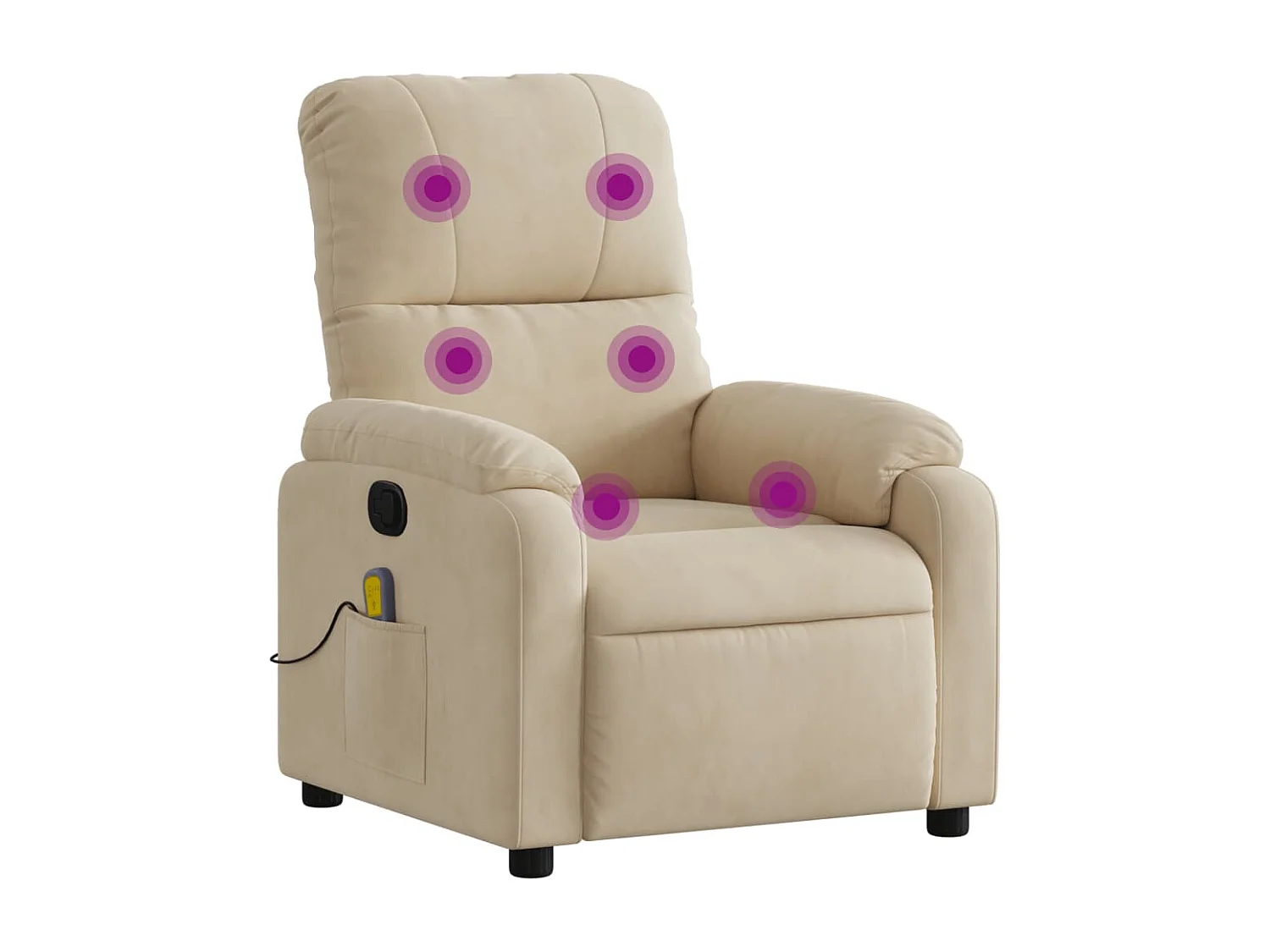 Fauteuil inclinable de massage crème tissu microfibre