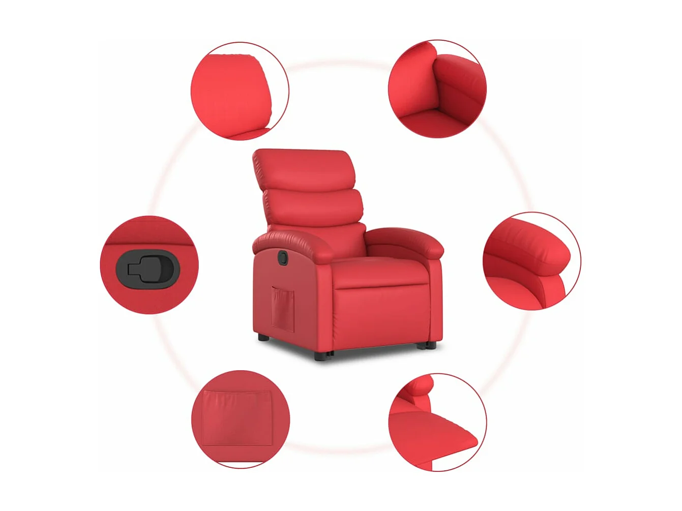 Fauteuil inclinable Rouge Similicuir