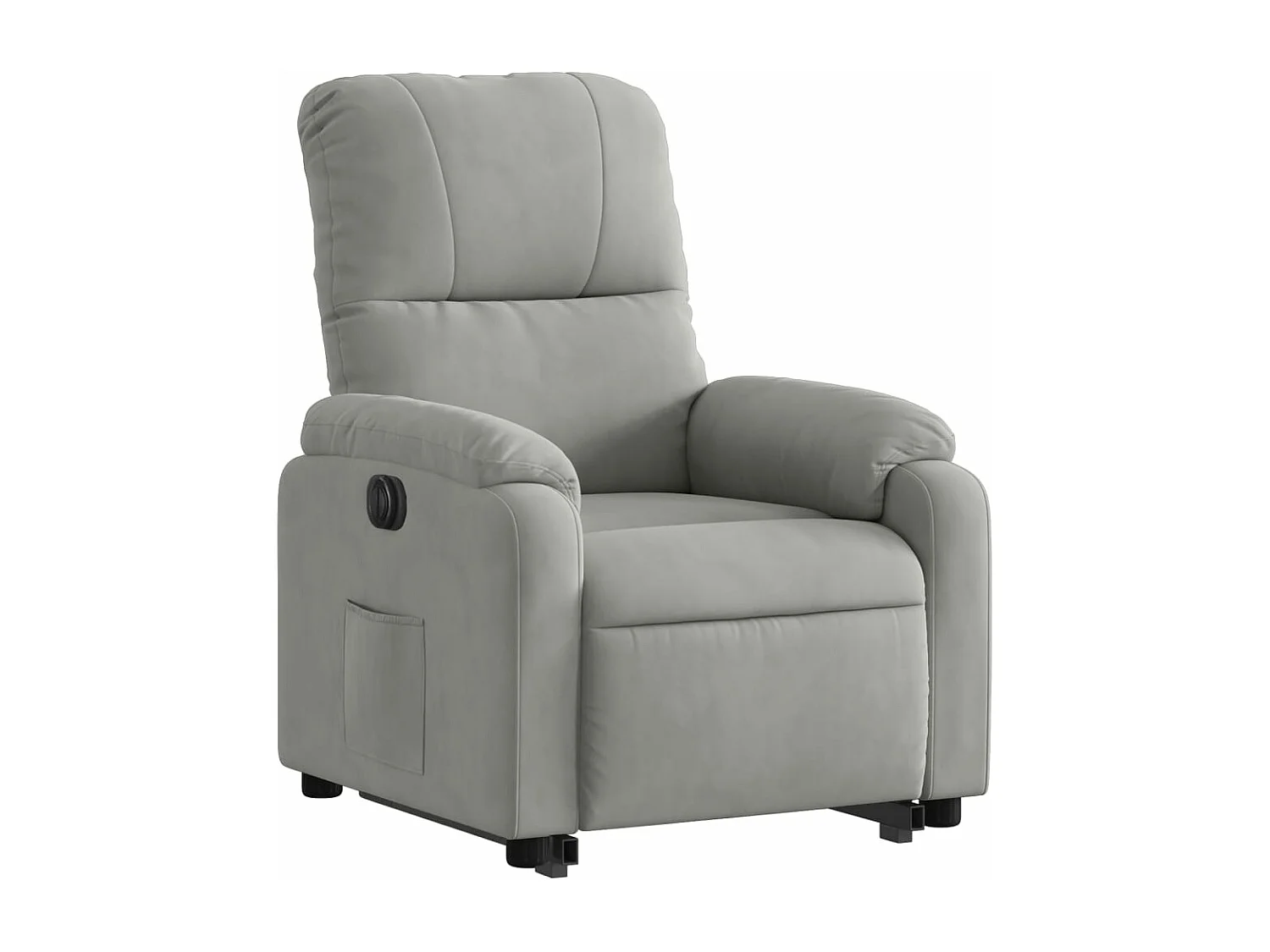 Sillón eléctrico reclinable elevable tela microfibra gris claro