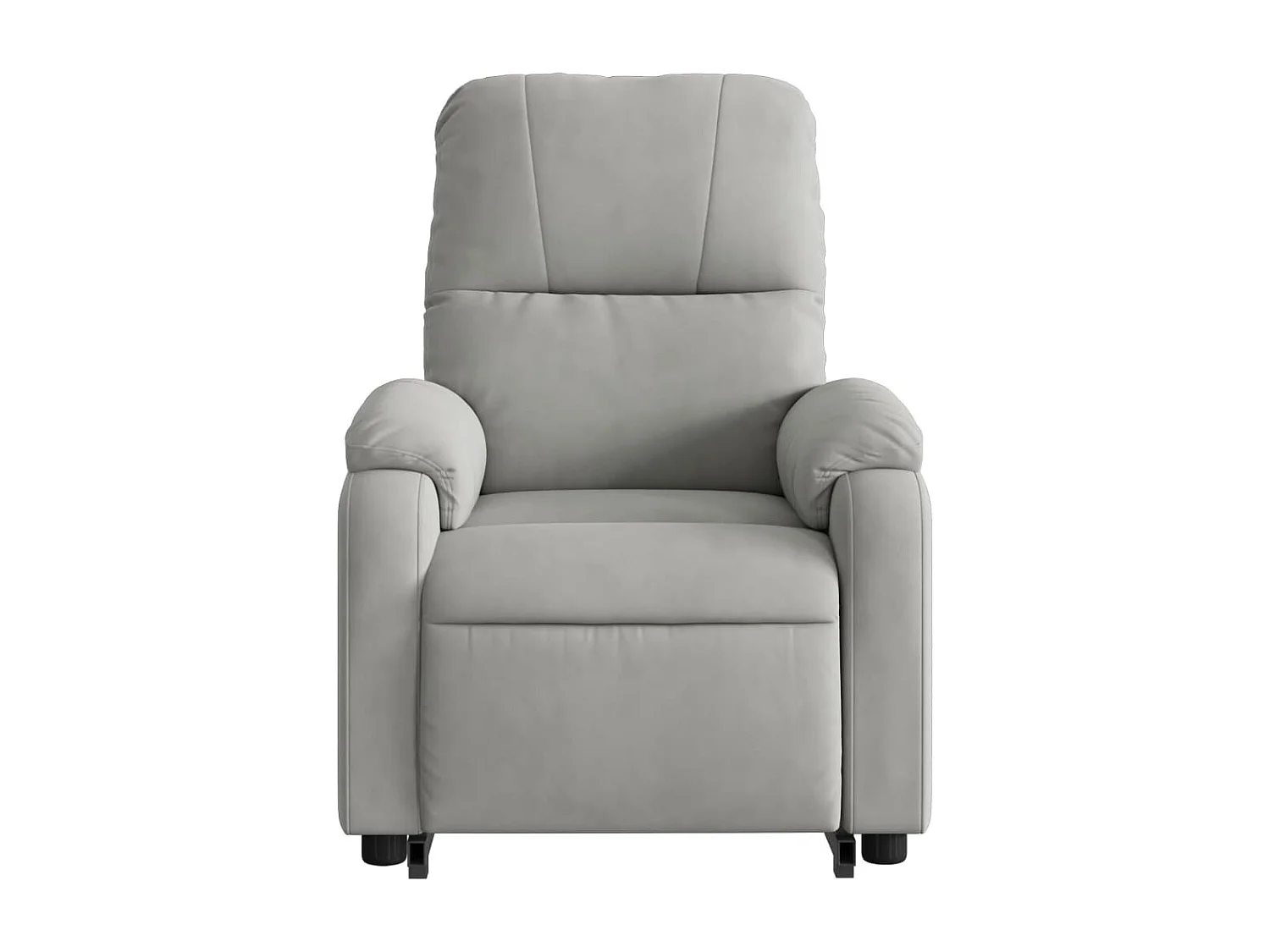 Sillón eléctrico reclinable elevable tela microfibra gris claro