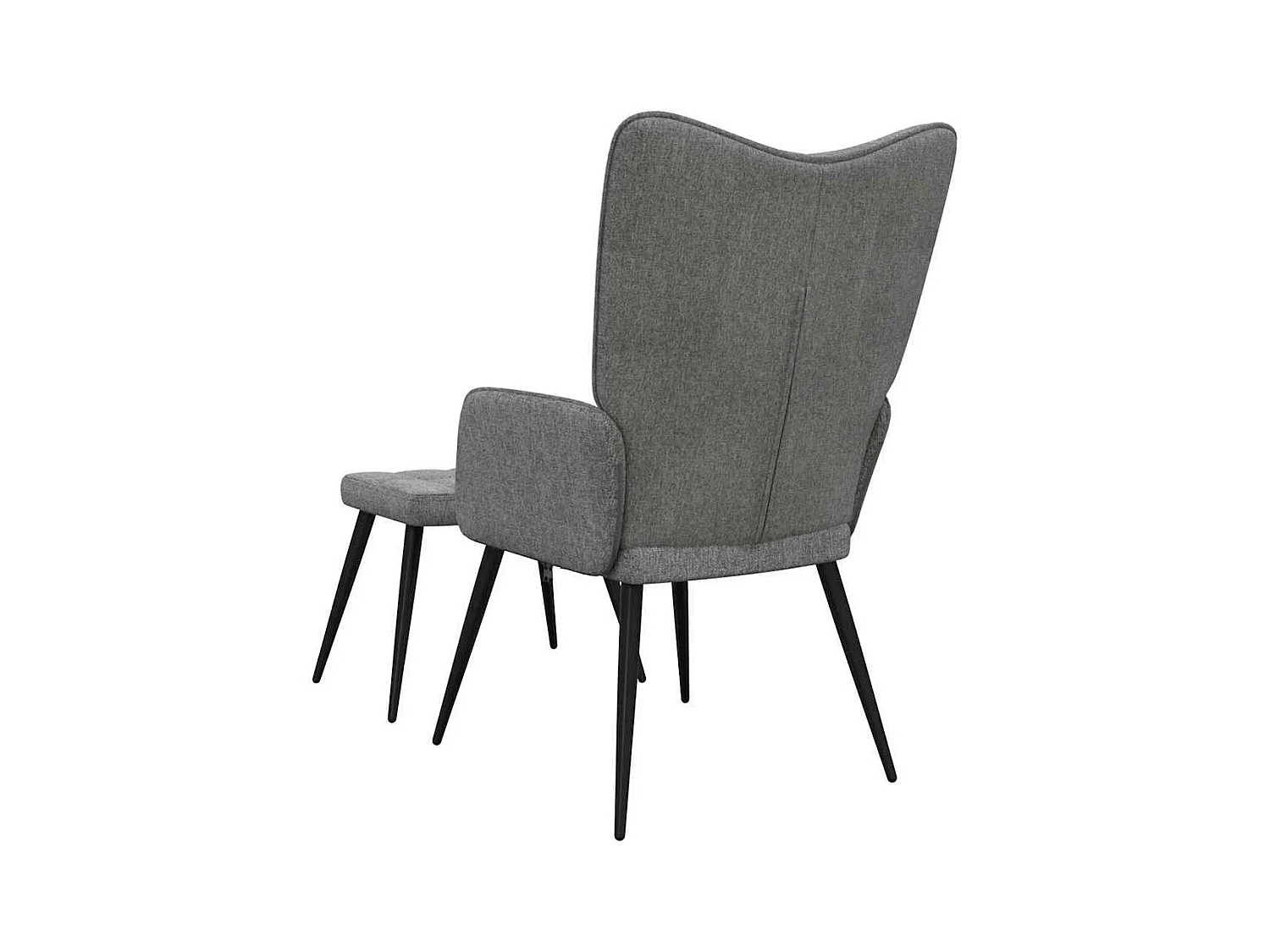 Sillón de relax con taburete tela gris oscuro