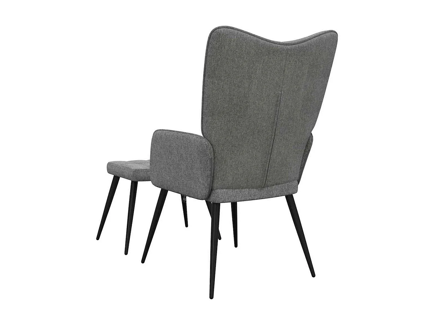 Chaise de relaxation avec tabouret Gris foncé Tissu