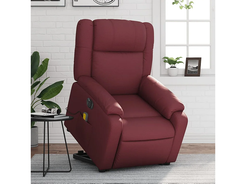 Fauteuil inclinable de massage électrique rouge bordeaux
