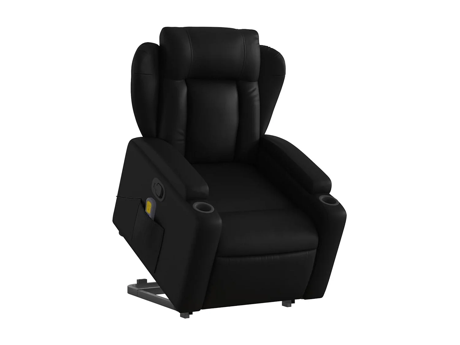 Fauteuil inclinable de massage Noir Similicuir