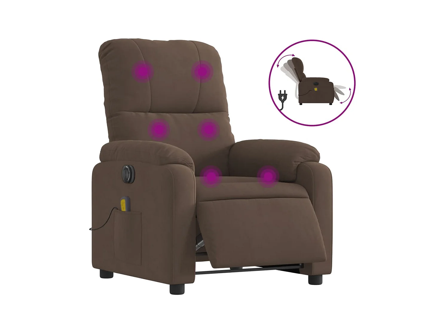 Fauteuil inclinable de massage électrique marron