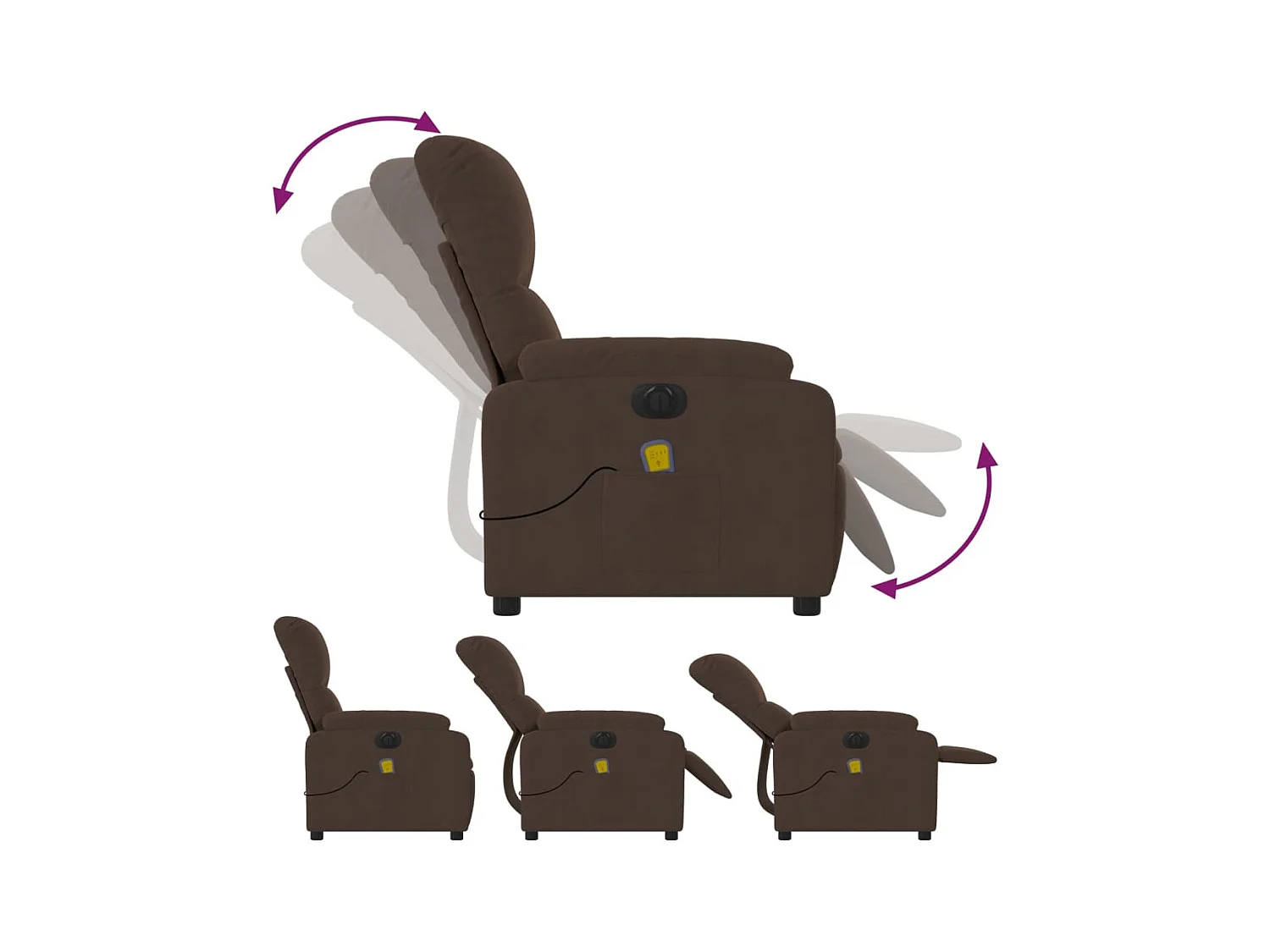 Fauteuil inclinable de massage électrique marron