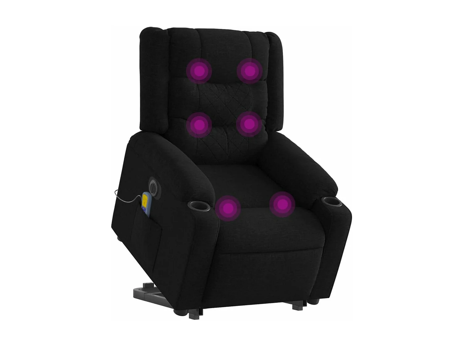 Sillón de masaje eléctrico reclinable elevable tela negro