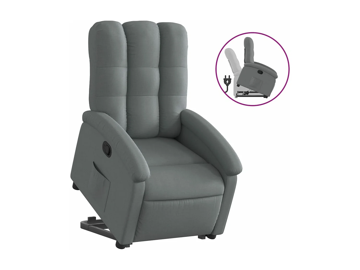 Fauteuil inclinable Gris foncé Tissu
