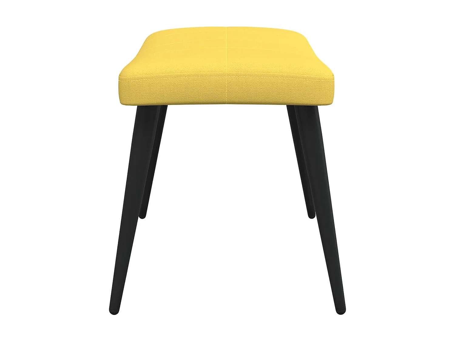 Cadeira de descanso com banco tecido amarelo mostarda