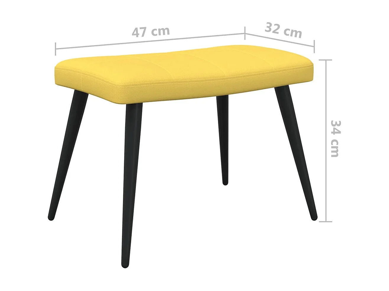 Cadeira de descanso com banco tecido amarelo mostarda