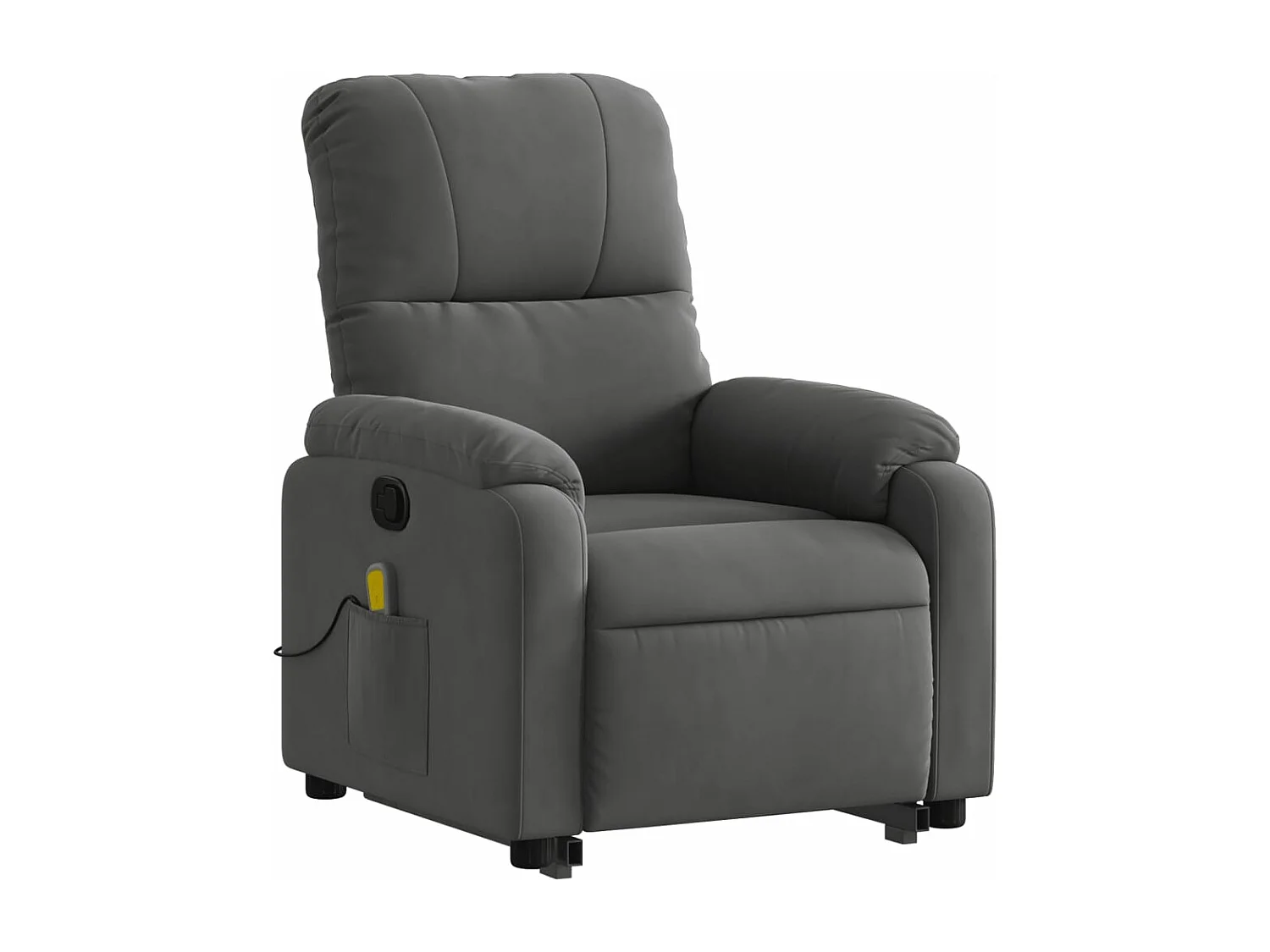 Fauteuil inclinable de massage gris foncé tissu microfibre