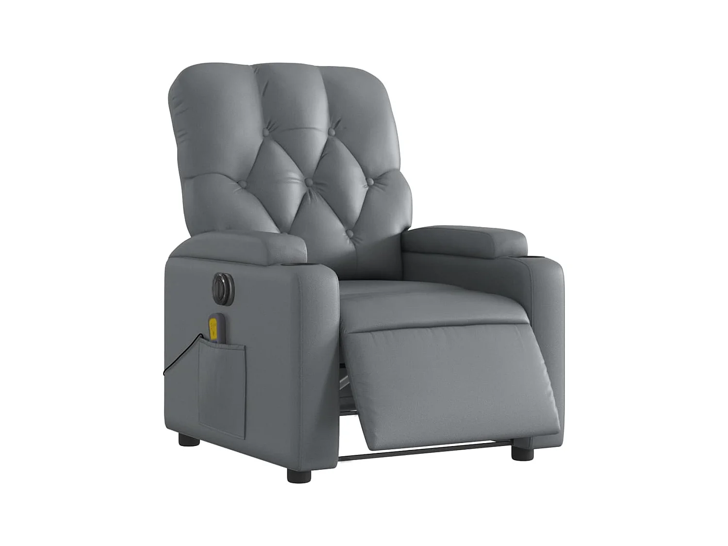 Massagesessel Elektrisch Grau Kunstleder