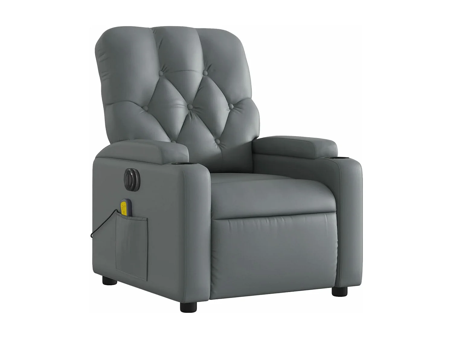 Fauteuil de massage inclinable électrique gris similicuir