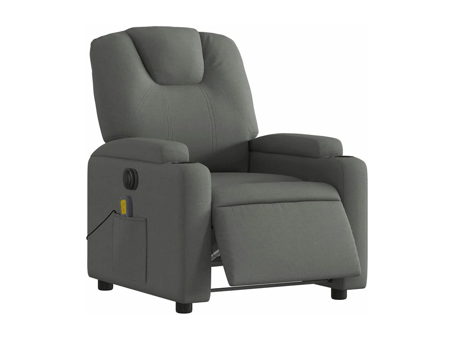 Fauteuil inclinable de massage électrique gris foncé tissu