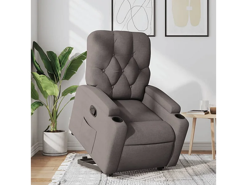 Fauteuil inclinable taupe tissu