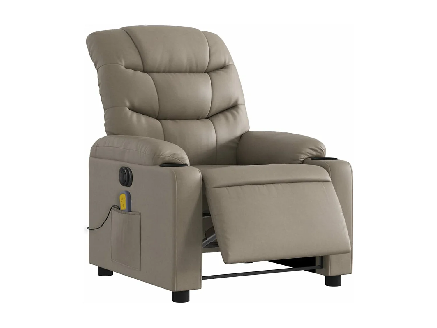 Poltrona Reclinabile Massaggio Elettrica Cappuccino Similpelle