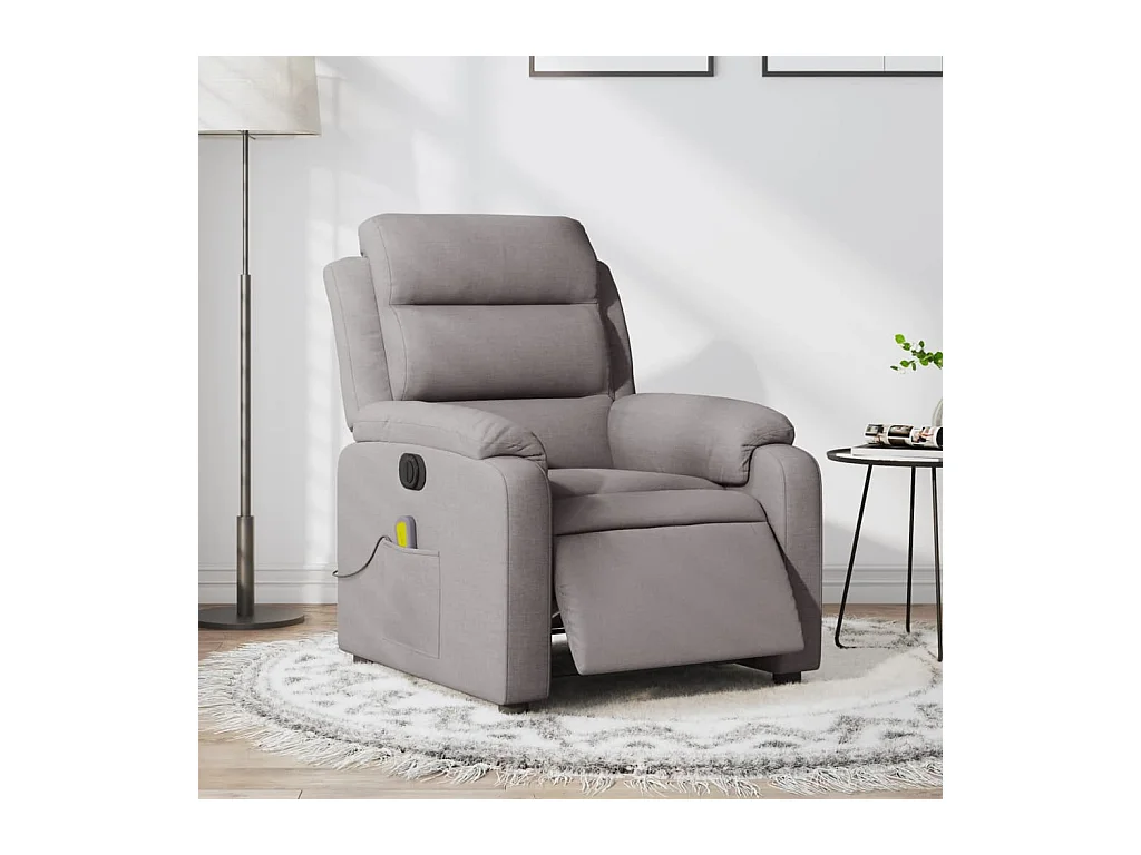 Fauteuil de massage inclinable électrique Taupe Tissu