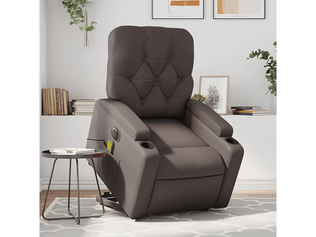 Fauteuil inclinable de massage électrique marron similicuir