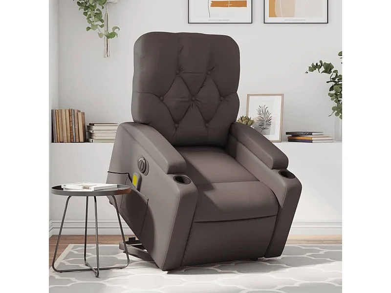 Fauteuil inclinable de massage électrique marron similicuir