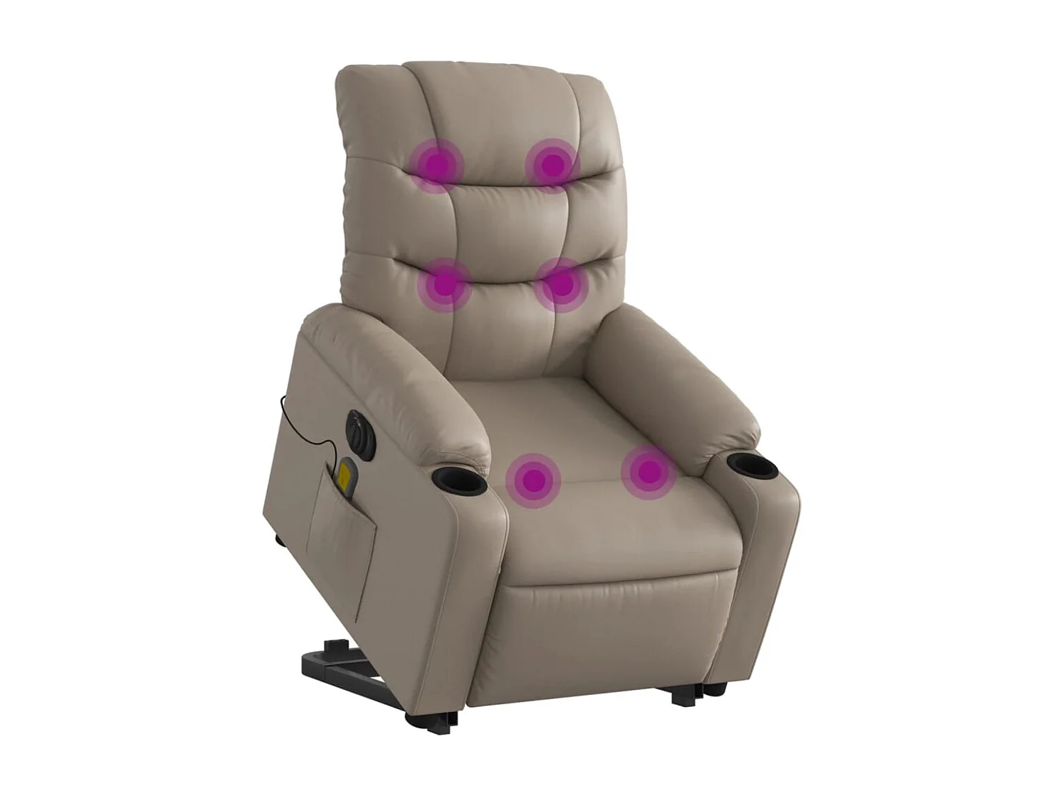 Poltrona Alzapersona Massaggio Elettrica Cappuccino Similpelle