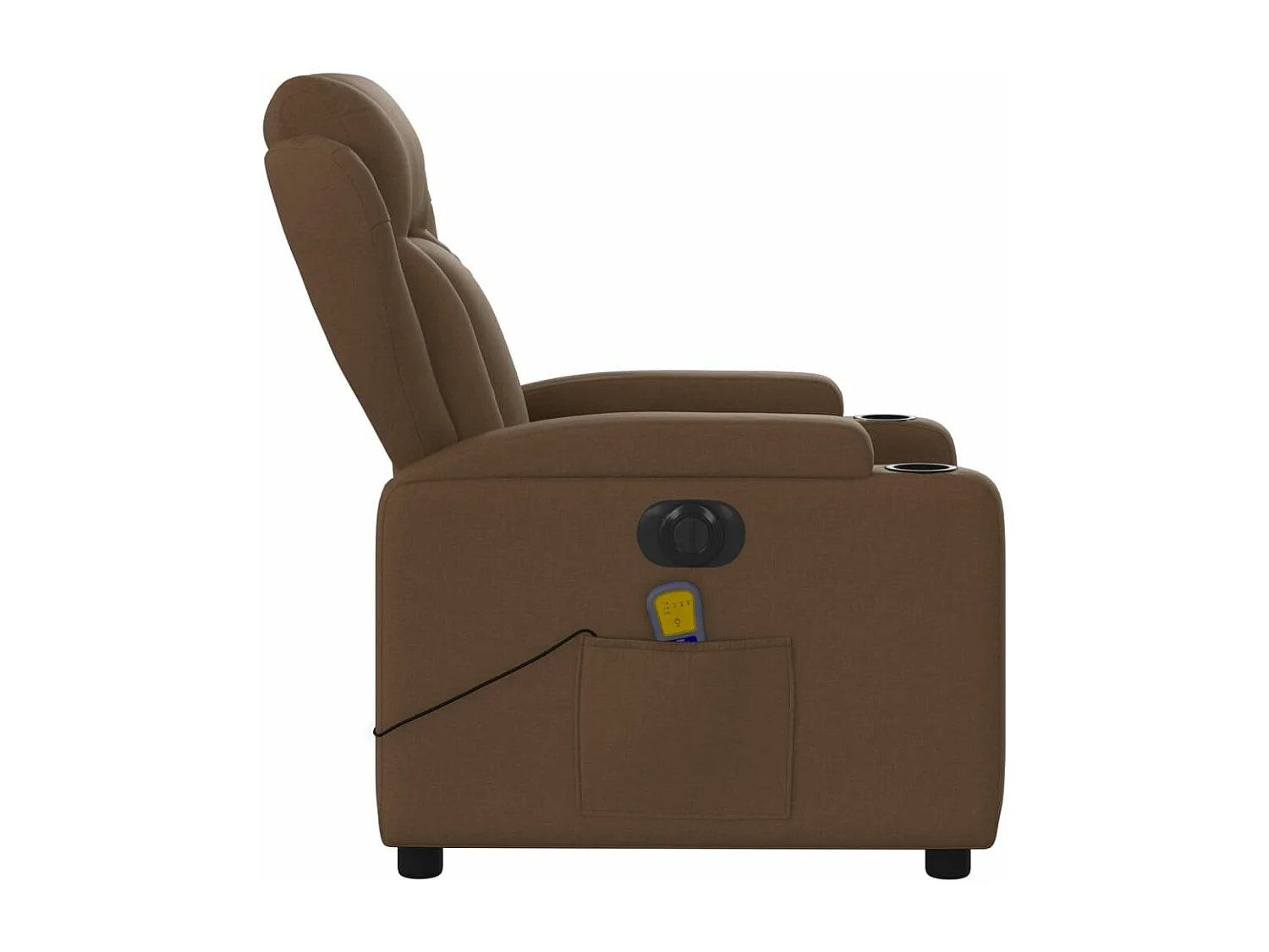 Fauteuil inclinable de massage électrique marron tissu