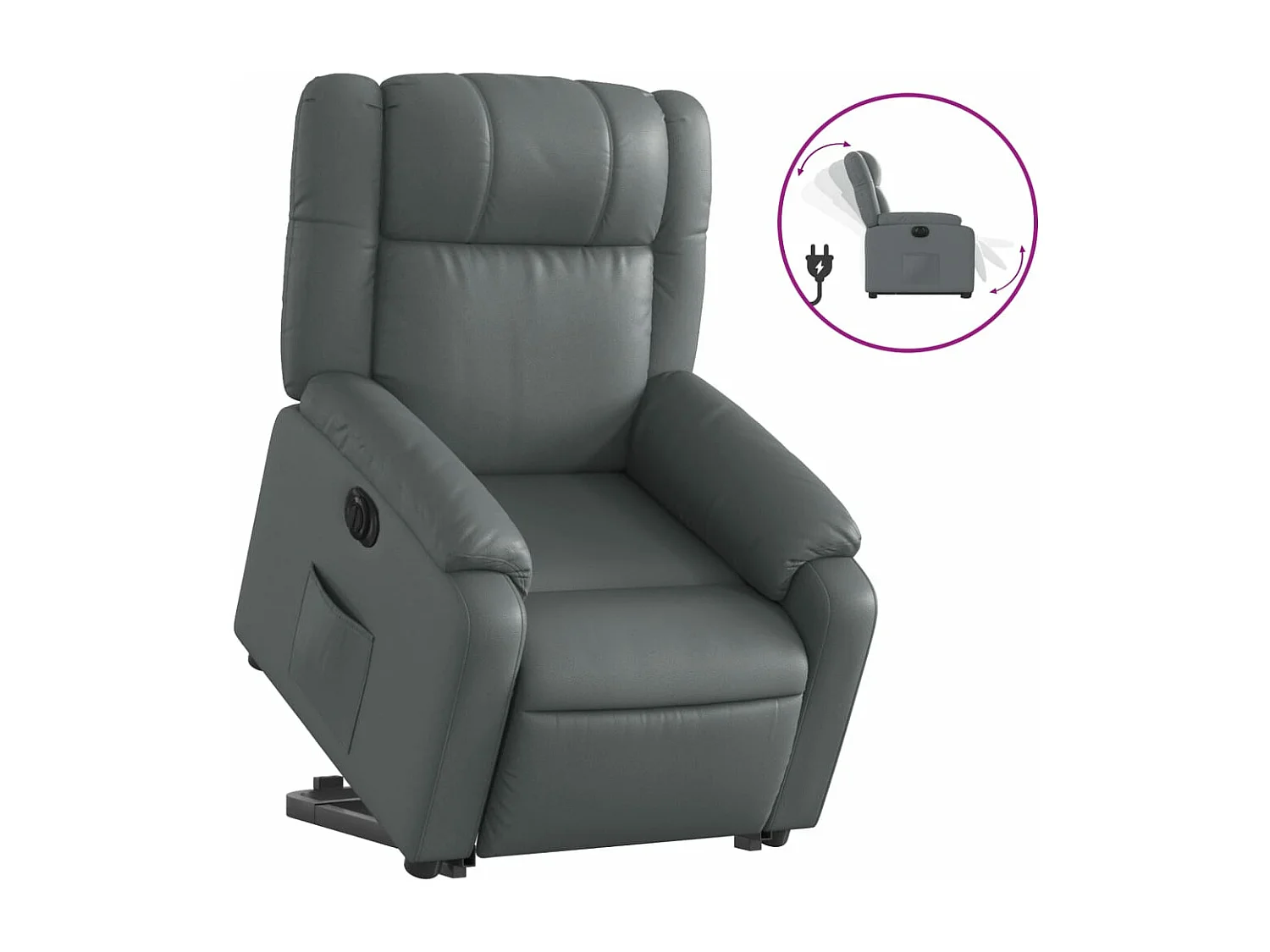 Fauteuil inclinable électrique gris similicuir