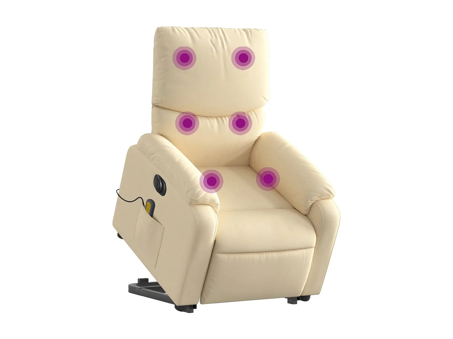 Fauteuil inclinable de massage électrique Crème Tissu