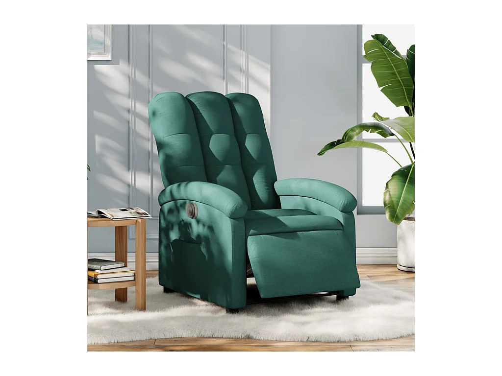 Fauteuil inclinable électrique Vert foncé Tissu