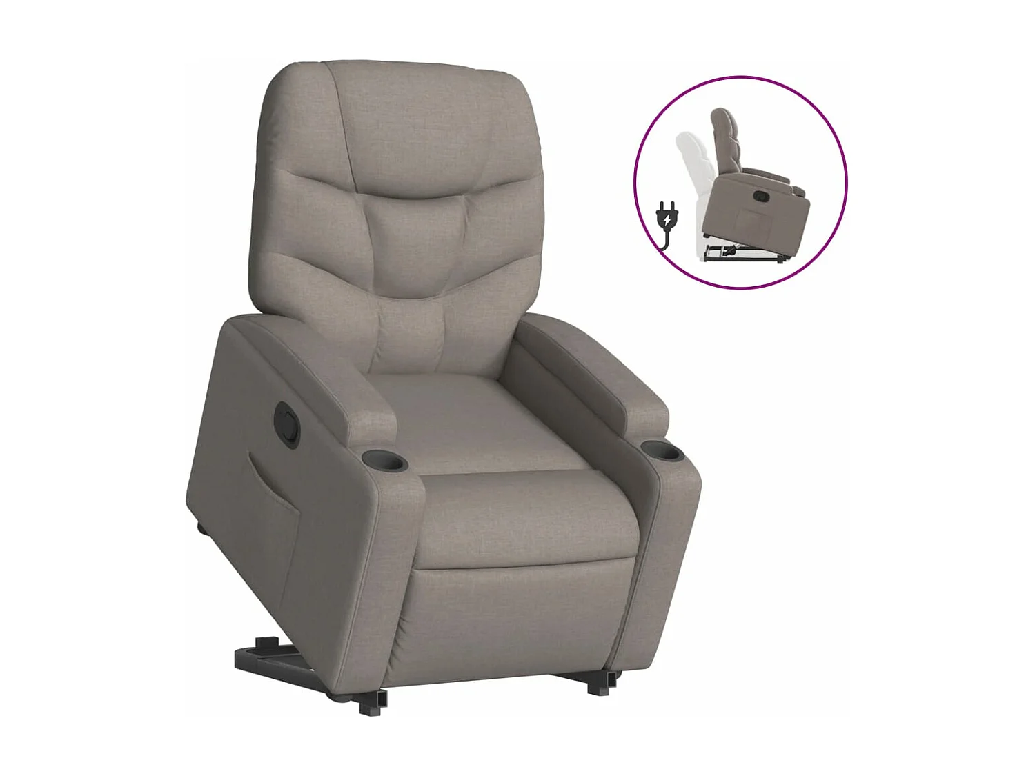 Fauteuil inclinable taupe tissu