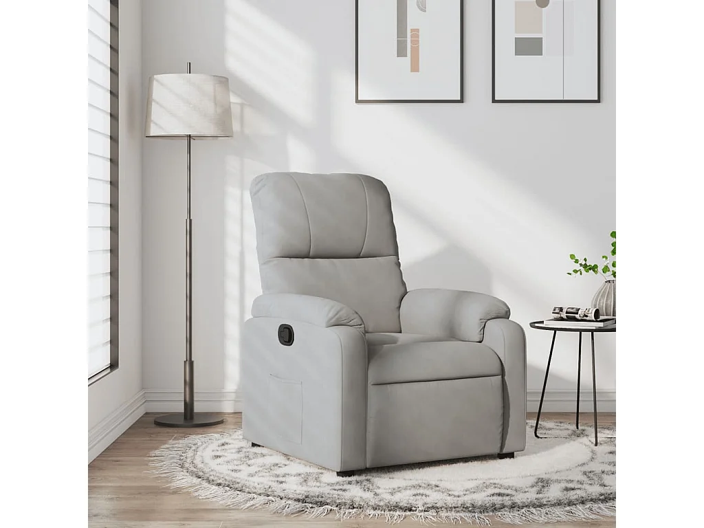 Fauteuil inclinable gris clair tissu microfibre