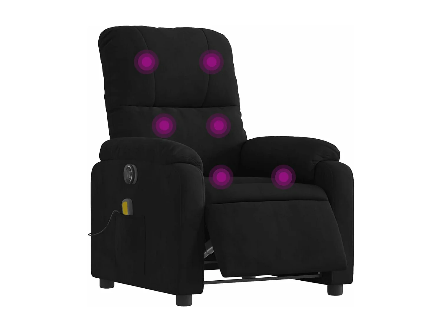 Fauteuil inclinable de massage électrique noir tissu microfibre