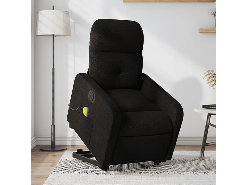 Fauteuil inclinable de massage électrique Noir Tissu