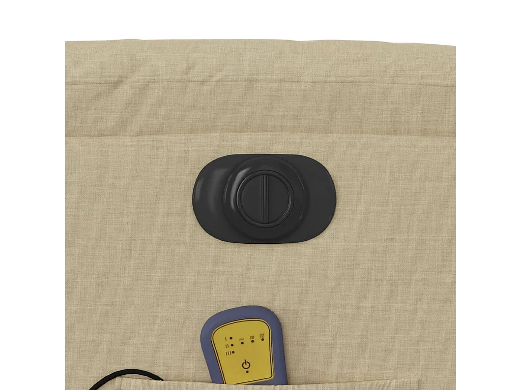 Fauteuil inclinable de massage électrique crème tissu