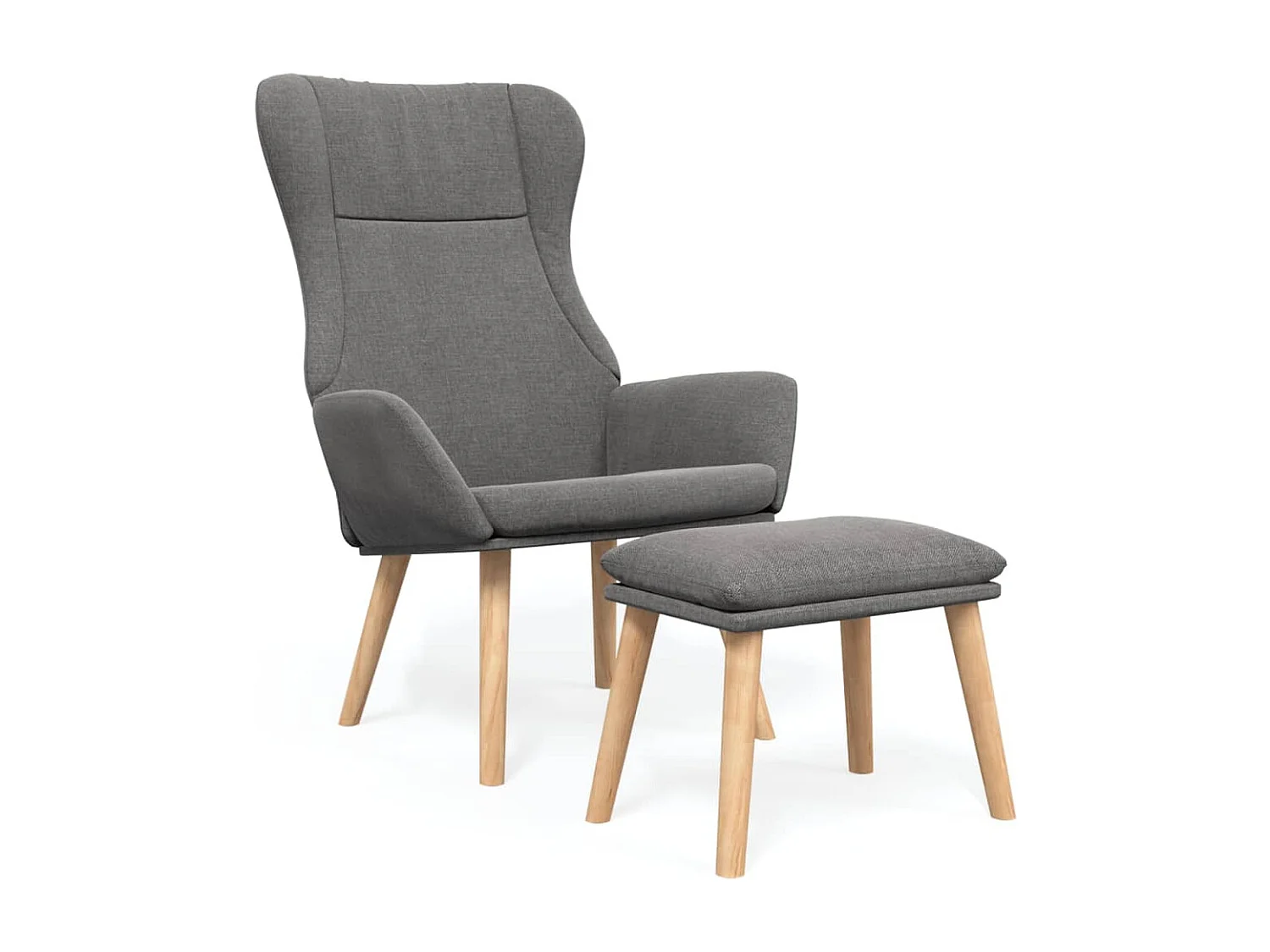 Poltrona Relax con Poggiapiedi Grigio Chiaro in Tessuto