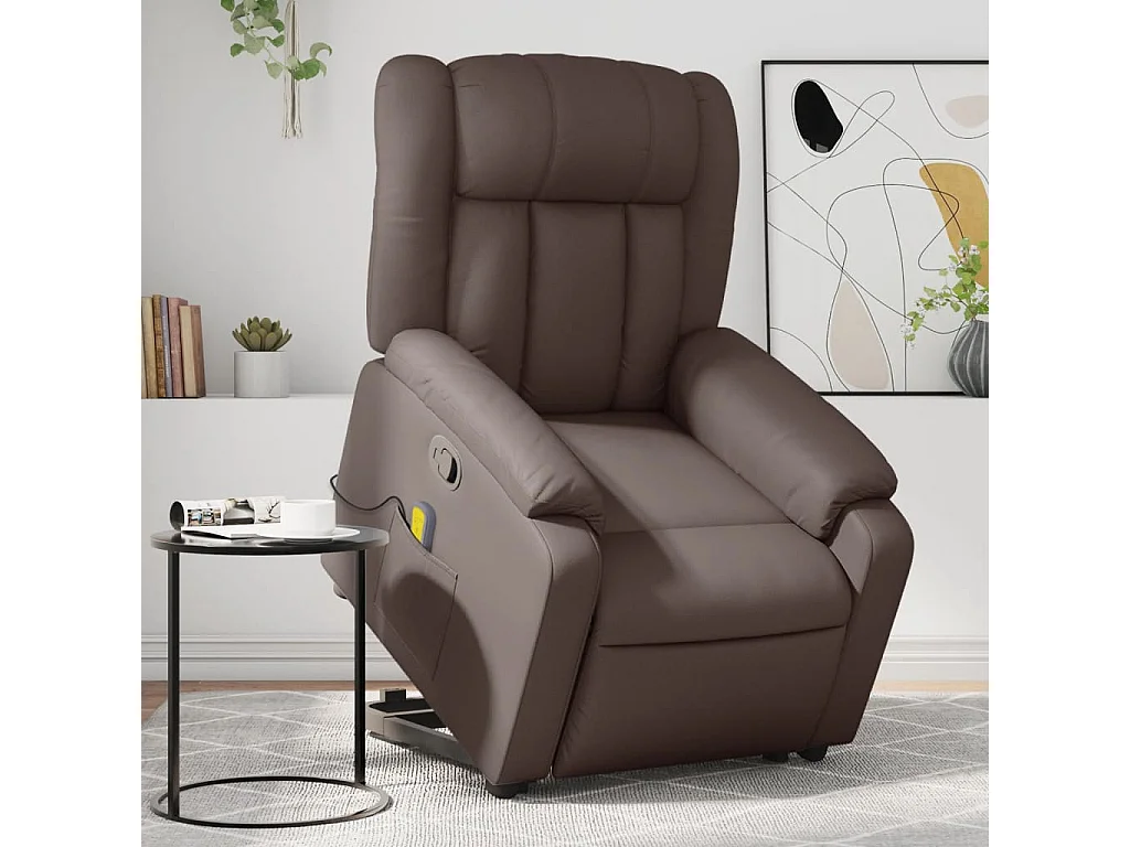 Fauteuil inclinable de massage Marron Similicuir