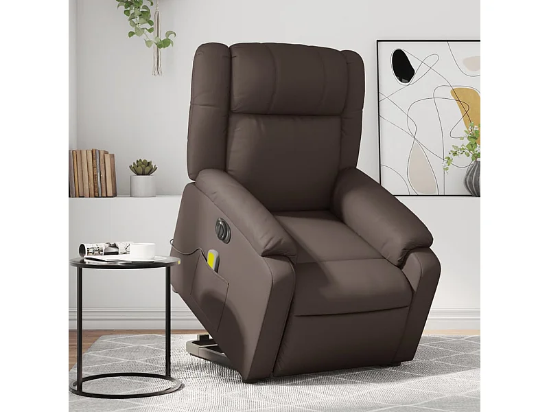 Fauteuil inclinable de massage électrique marron similicuir