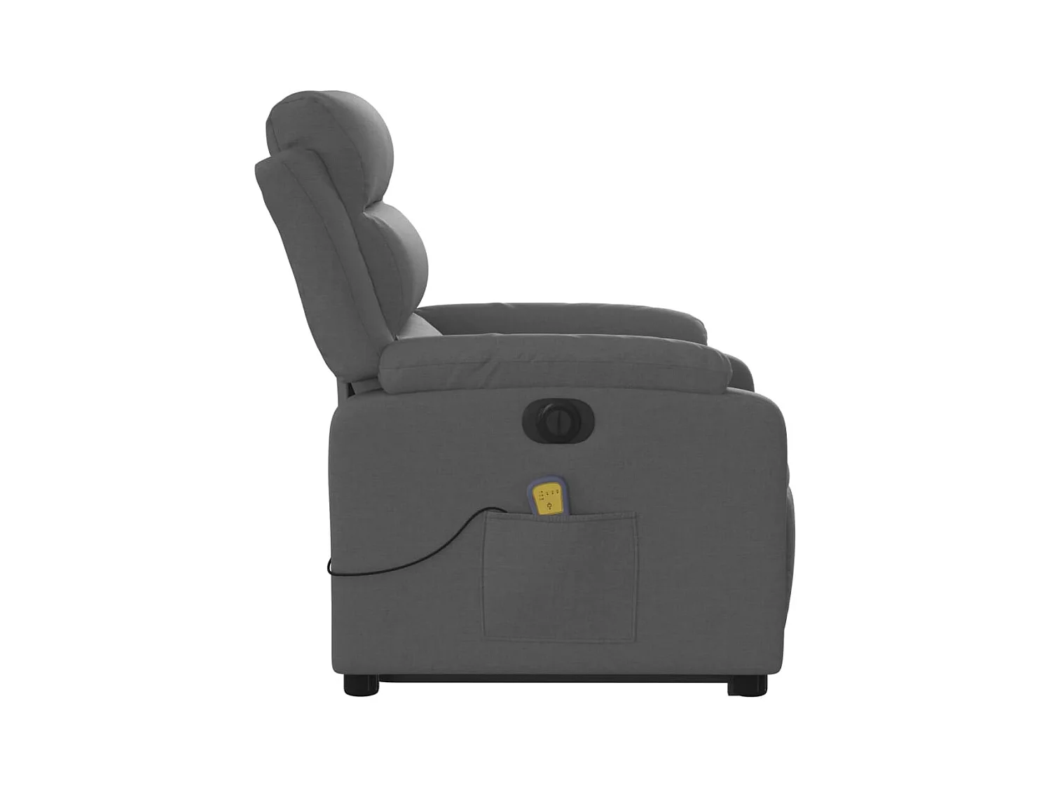 Fauteuil inclinable de massage électrique Gris foncé Tissu