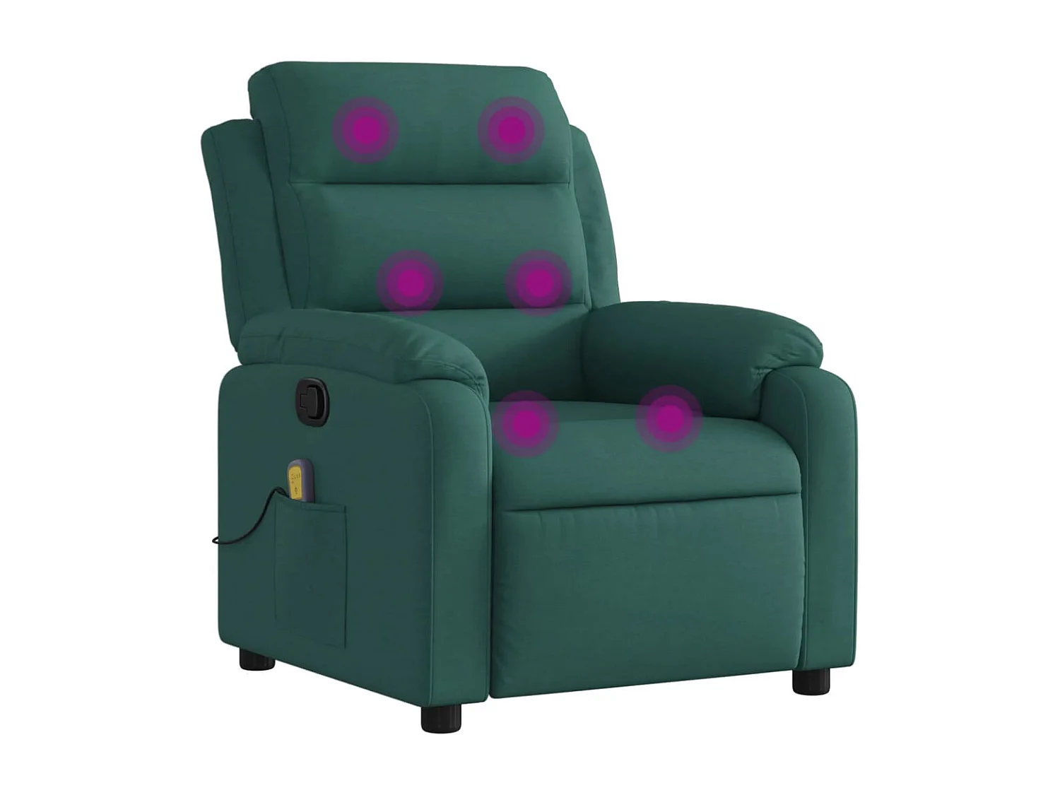 Fauteuil de massage inclinable Vert foncé Tissu