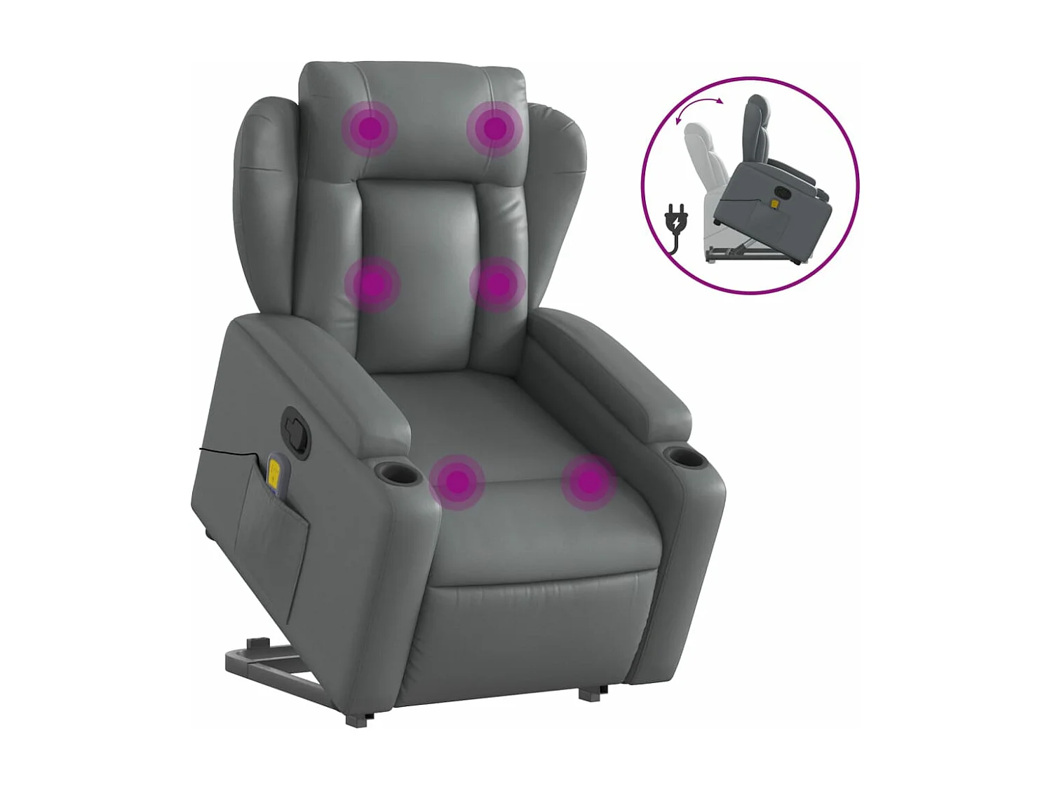 Fauteuil inclinable de massage Gris Similicuir