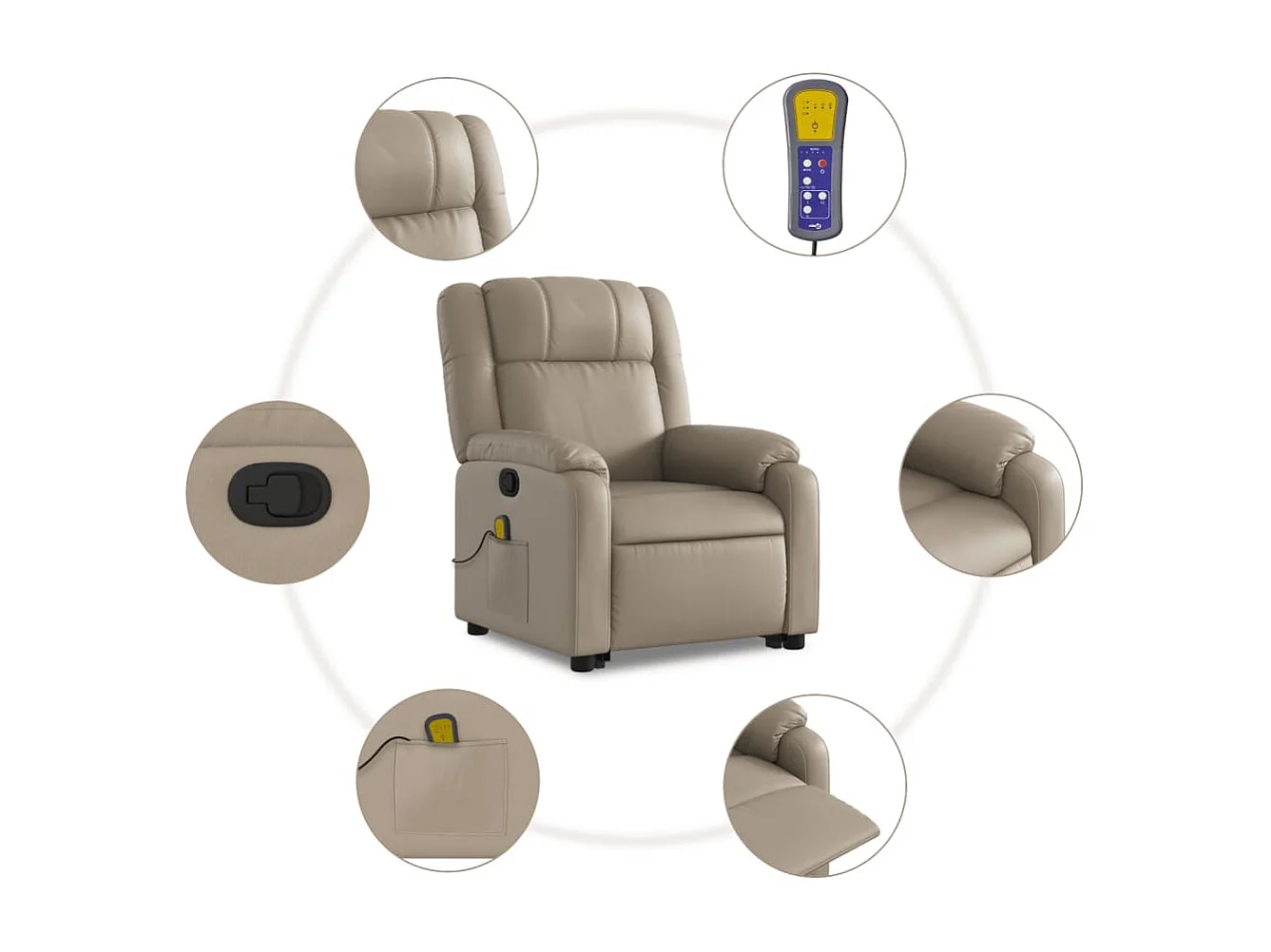 Fauteuil inclinable de massage Cappuccino Similicuir