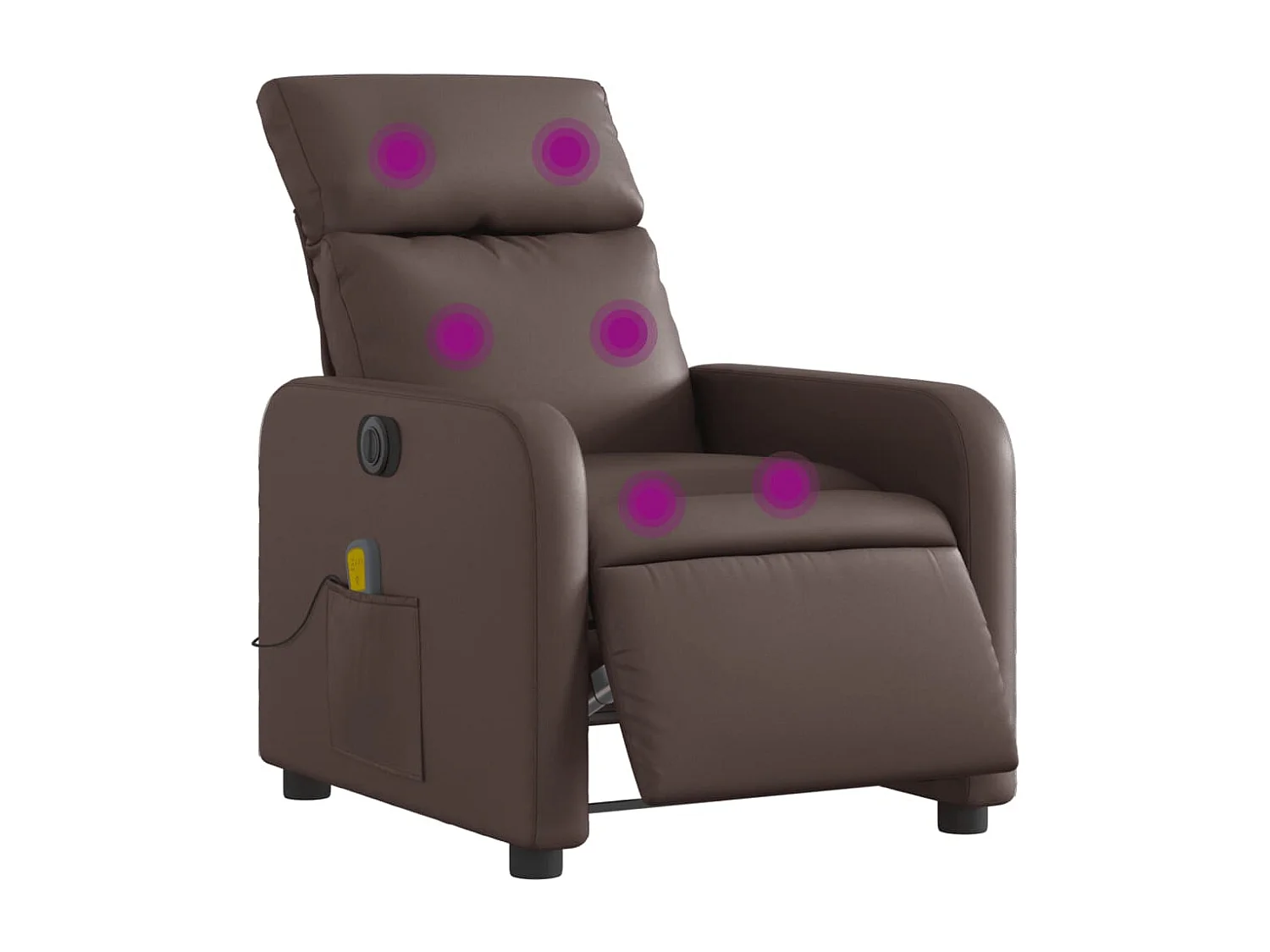 Fauteuil de massage inclinable électrique marron similicuir